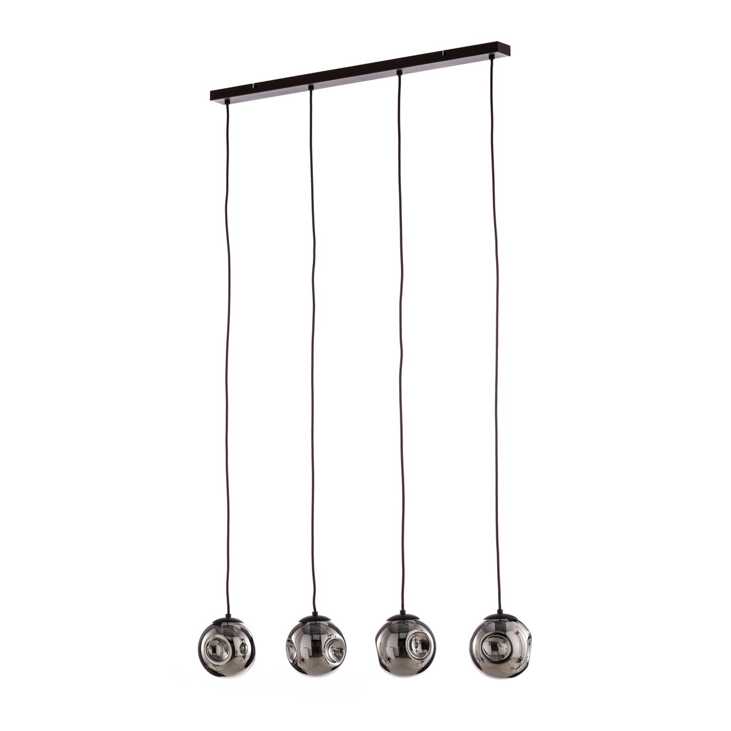 Suspension Lindby de qualité B, plafonnier rond en verre fumé Valentina, spot encastré