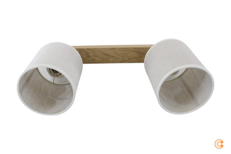 B-Ware Euluna Deckenstrahler Canvas Deckenlampe Hängelampe Beige Textil Zweiflammig E27