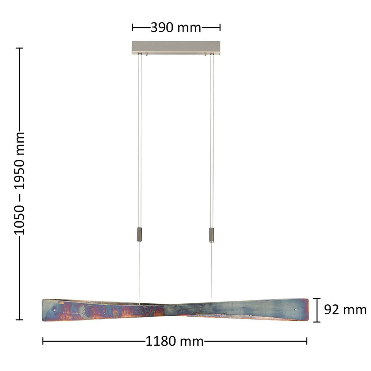 B-Ware Rothfels Lian Led Hängeleuchte Deckenlampe Pendelleuchte Lampe 34 W Gold Oxidiert
