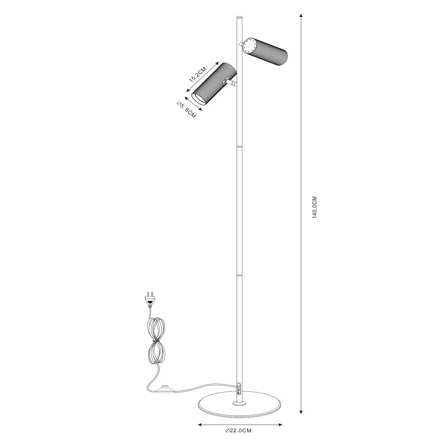 B-Ware Lucide Stehlampe Clubs Lampe Leuchte Schreibtischlampe Stehleuchte Gu10 Weiß823