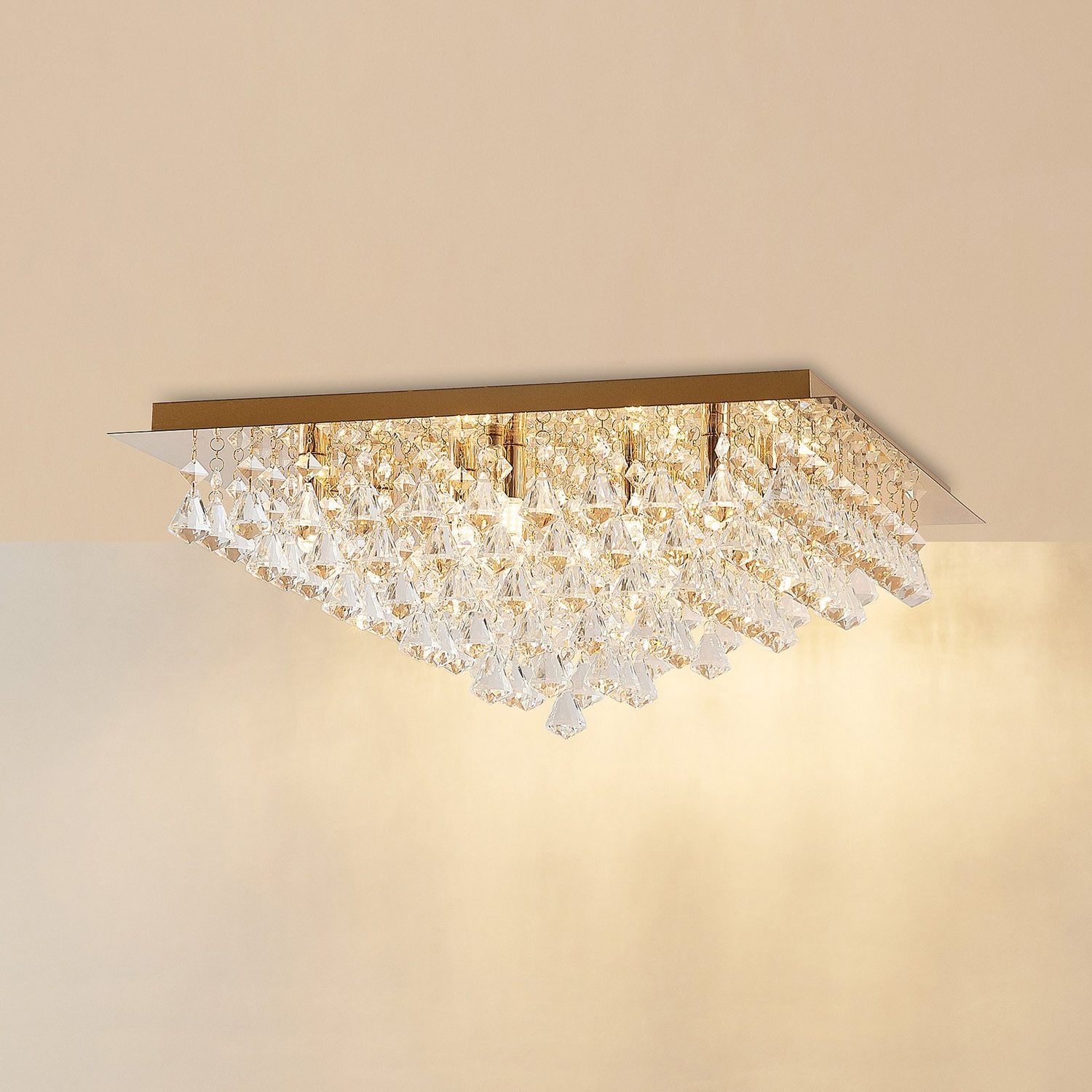 B-Ware Lindby Rimedia Kristall Deckenleuchte Deckenstrahler Gold 55 Cm Lampe Leuchte577