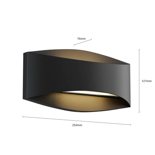 Lindby Evric LED-Außenwandleuchte Wandleuchte Wandlicht Lampe Breite 25,4