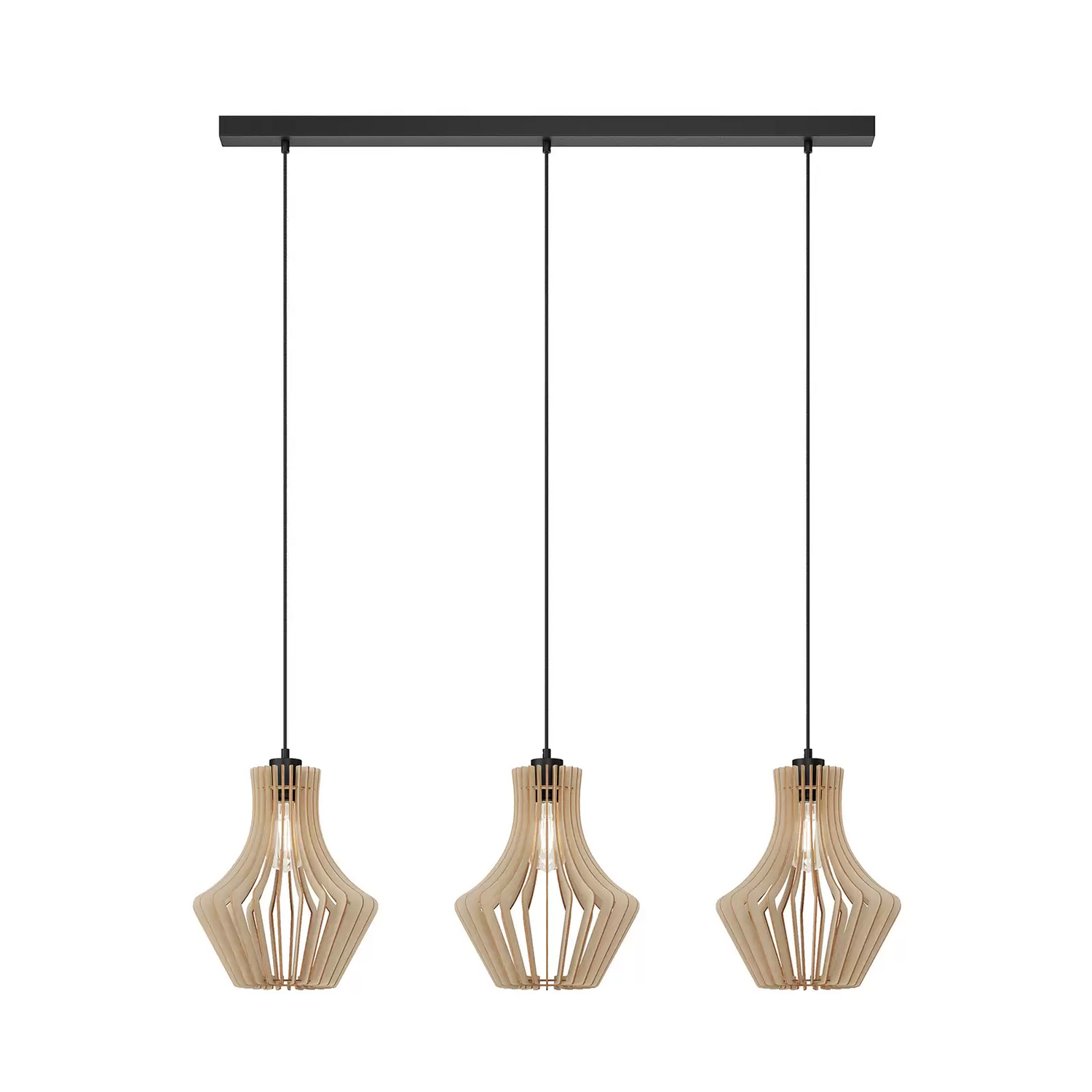 Envostar Floj Hängelampe Birkensperrholz 3 Flammig Hängeleuchte Leuchte Lampe B-Ware - 4251911724134