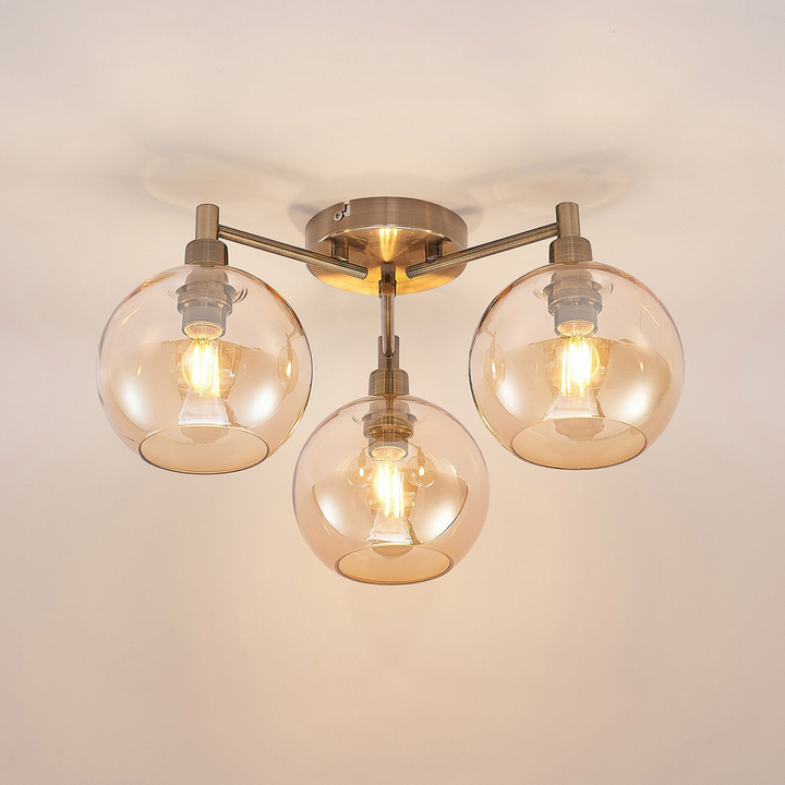Lindby Jemissa Deckenlampe 3-flammig amber Deckenlicht Lampe Leuchte Spot Licht