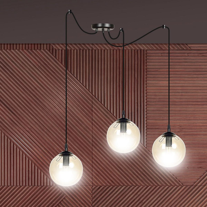 Emibig Lighting Gigi Black Glass Globe Cluster Pendelleuchte Deckenleuchte Lampe