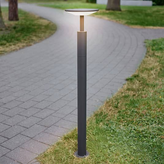 B-Ware Wegeleuchte Wegelampe Led Lucande Fenia Aluminium Schwarz Anthrazit 100 Cm Ip65