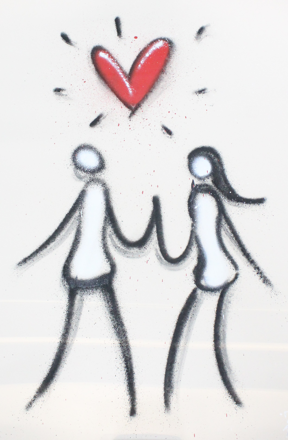 Exitenter Coure A Cuore 2022 Bild Druck Kunstwerk Wandbild Street Art 75 Cm  B-Ware