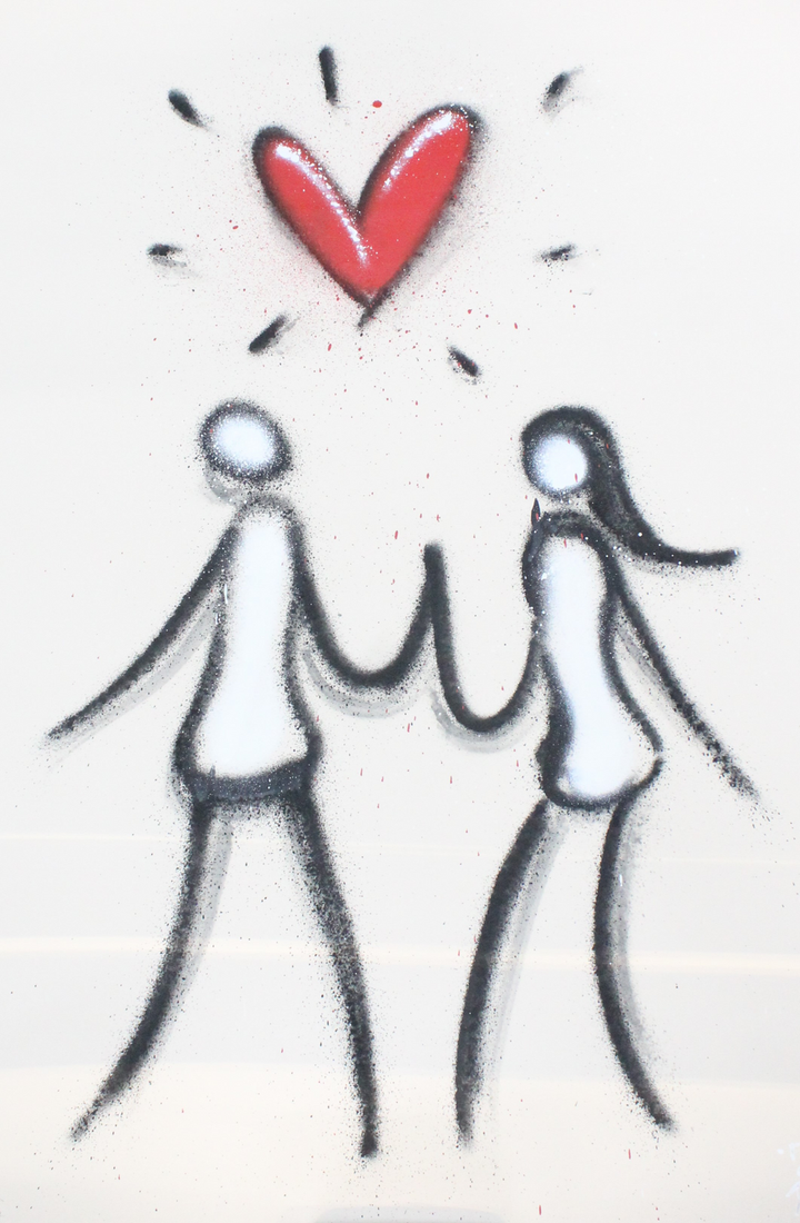 Exitenter Coure A Cuore 2022 Bild Druck Kunstwerk Wandbild Street Art 75 Cm  B-Ware