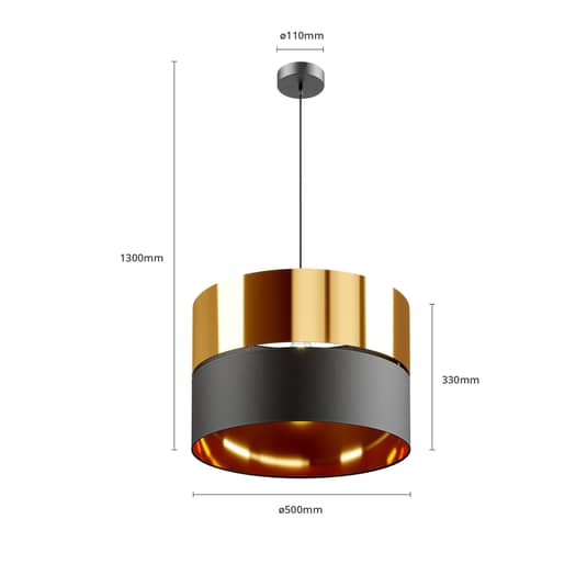 Euluna Hängeleuchte Hilton Schwarz/Gold 1 Fl. Hängeleuchte Deckenlampe Lampe E27 B-Ware - 5901780543464