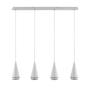 B-Ware Lucande Naoh Hängeleuchte Deckenlampe Lampe Leuchte Aluminium 4 Fl. E27 Weiß