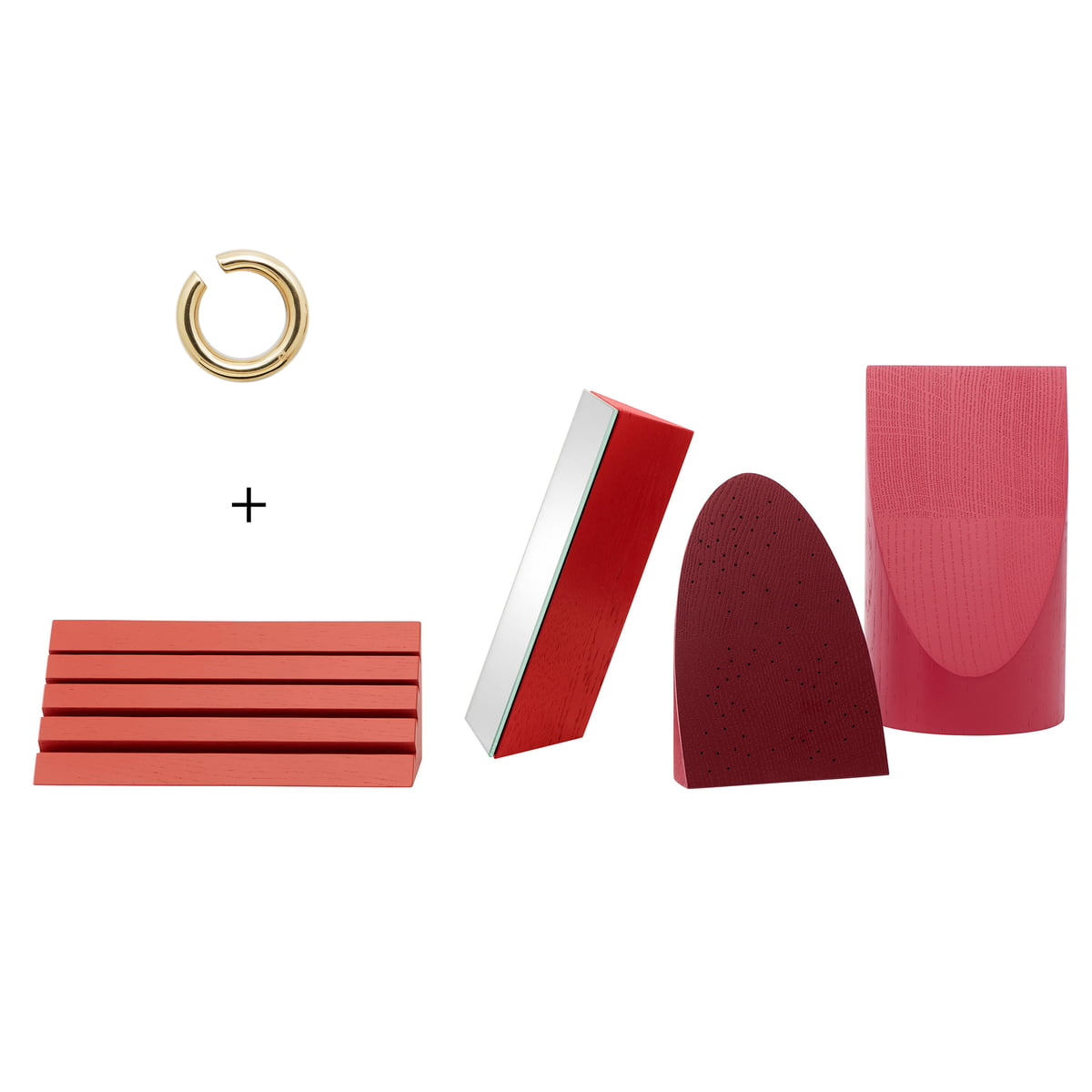 Schönbuch Nikara Schmuckhalter 4er Set Tomatenrot Sunrise Wassermelone Weinrot B-Ware - 4251384247048