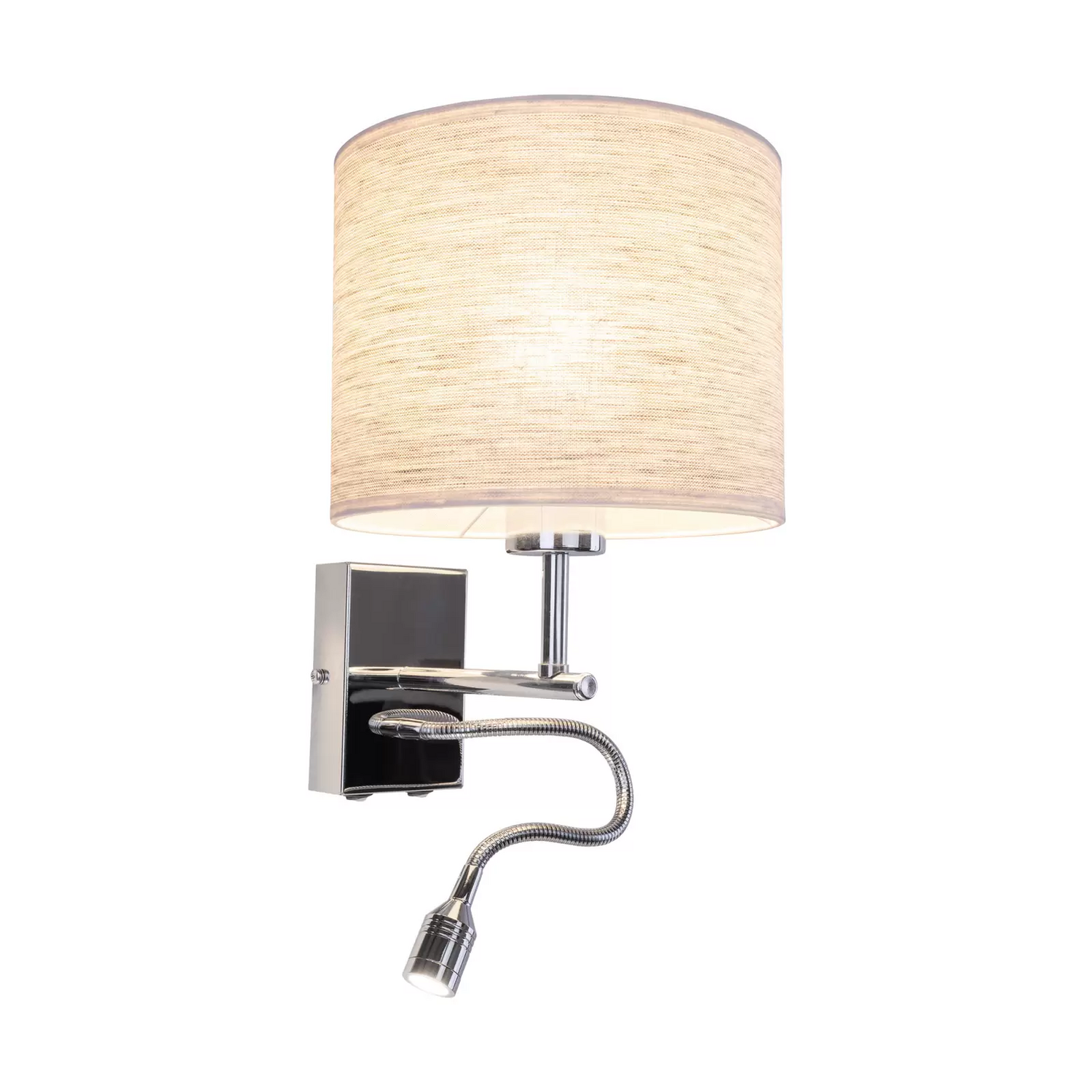 Wandleuchte Boho Mit Lesearm Chrom/Beige Leselampe Wandlampe Lampe Leuchte Licht B-Ware - 5904496518993