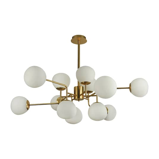 Maytoni Erich Kronleuchter Deckenlampe Deckenlampe Leuchte 12 Fl. Messing Weiß B-Ware - 4251110011844