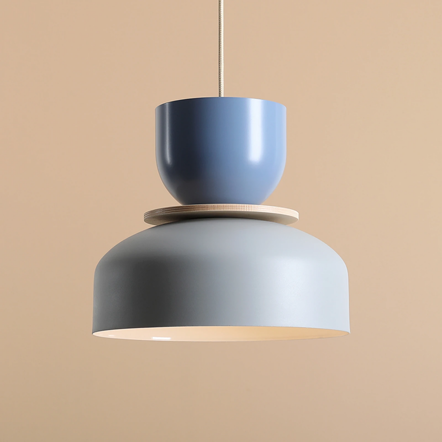 B-Ware Hängeleuchte Uto Grau Blau Metallschirm Deckenlampe Deckenleuchte Lampe Spot