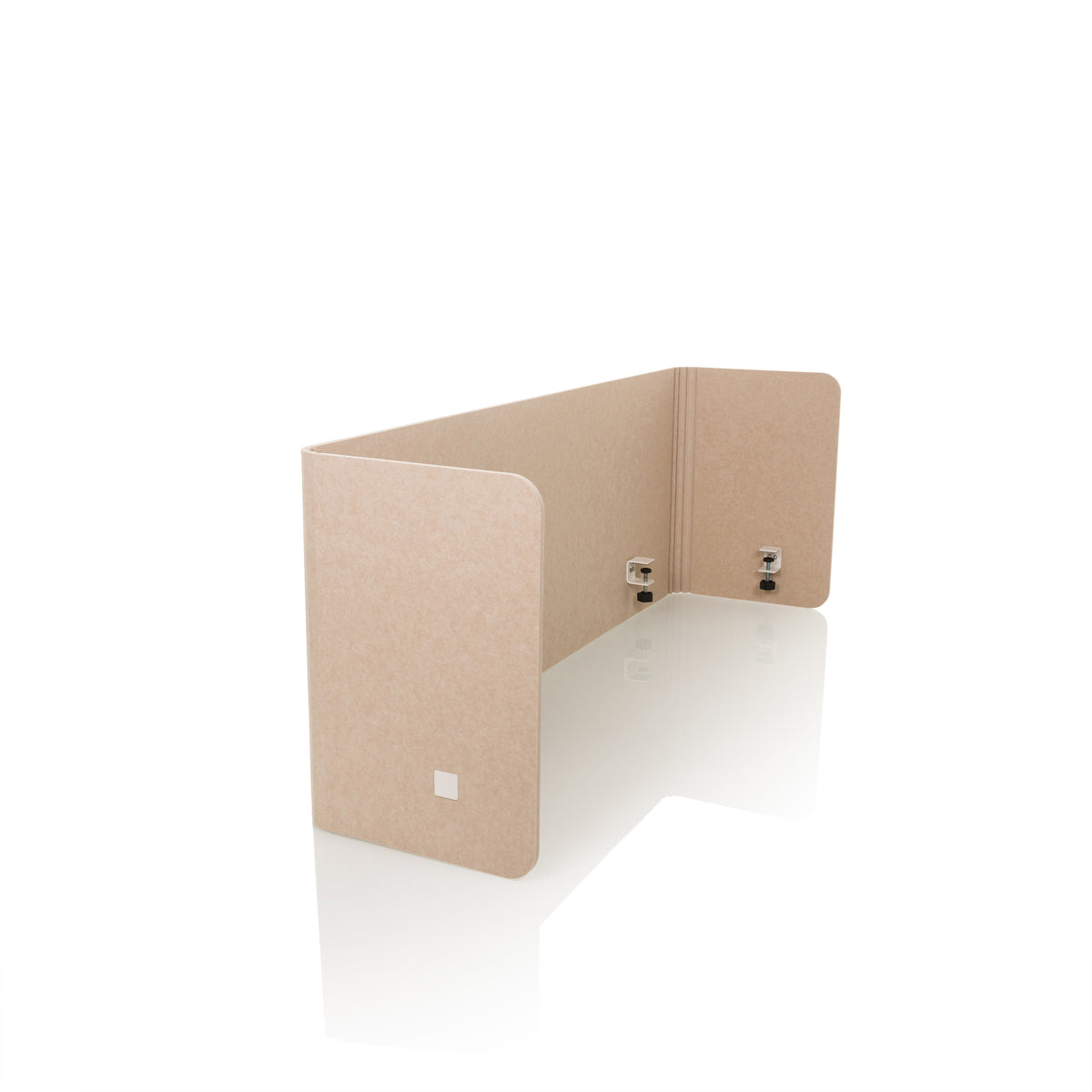 hjh OFFICE Tischtrennwand Akustikpanel FLEXMIUT Sichtschutz PET beige Trennwand - 4064323037491
