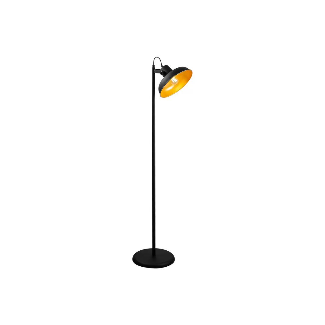 Stehleuchte Lik 4036 Schirm neigbar schwarz/gold Stehlampe Lampe Leucht E27 Spot