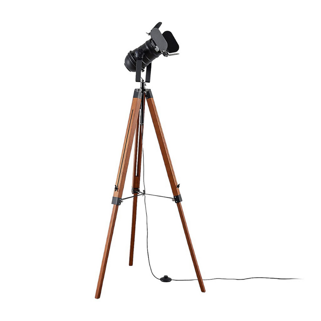 Lindby Holz-Stehlampe Hilma Standleuchte Wohnzimmerleuchte Deko-Leseleuchte E27