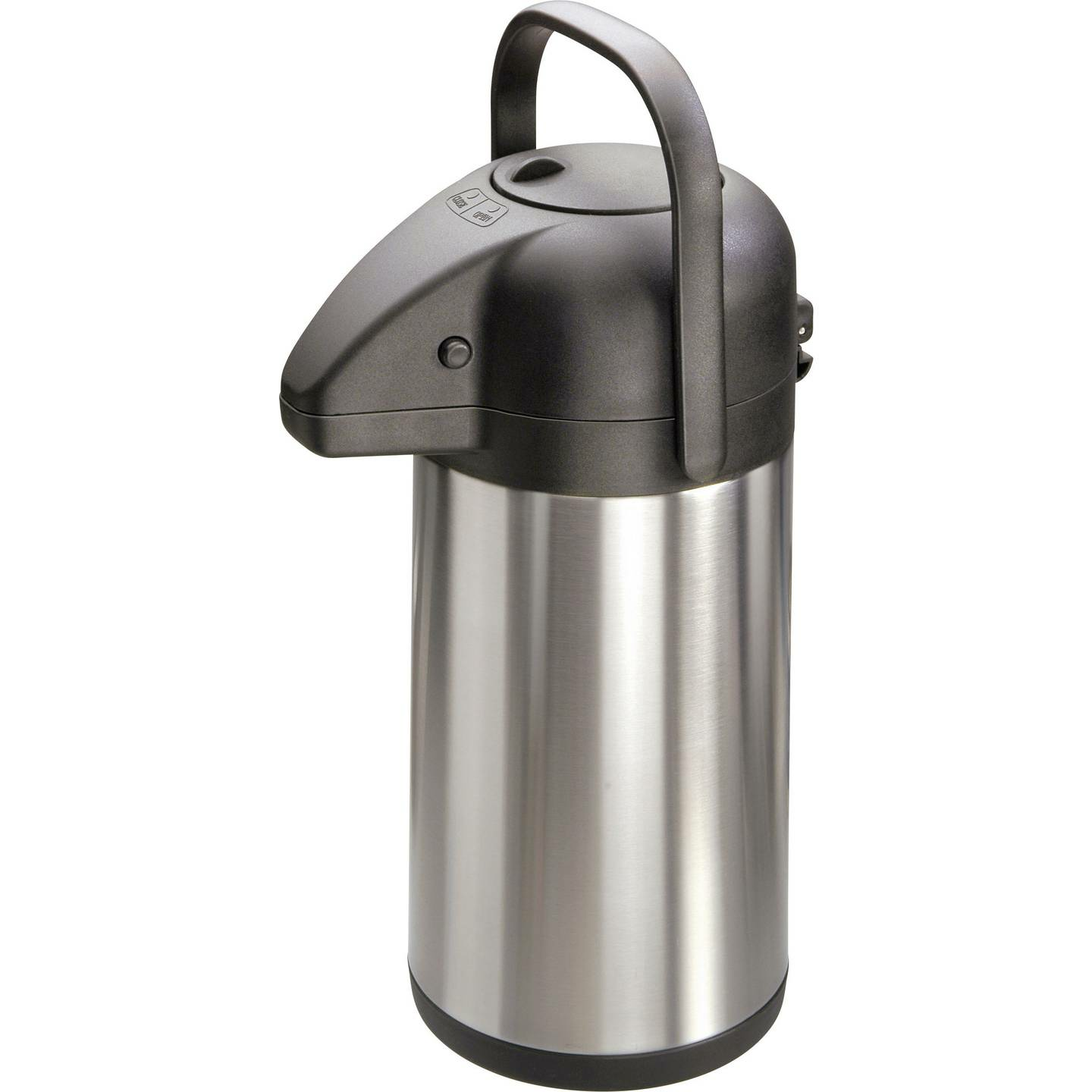 Carafe isotherme MATO Interpresent, en acier inoxydable brossé, noire.