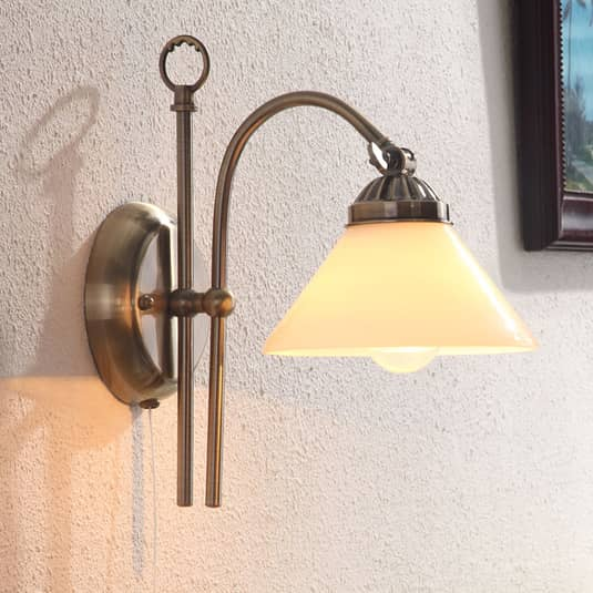 B-Ware Lindby Wandleuchte Otis Wandleuchte Leuchte Lampe Flurlampe Altmessing E14