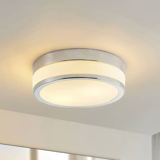 Lindby Flavi Deckenleuchte Deckenlampe Lampe Leuchte ø 28 Cm Badezimmer Chrom B-Ware