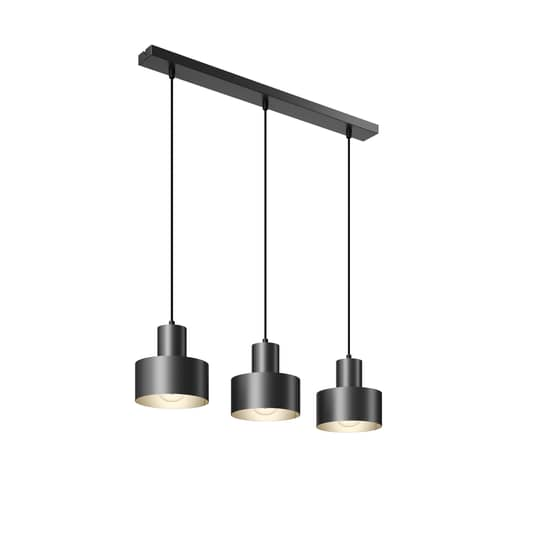 Euluna Hängeleuchte Rif Deckenlampe Wohnzimmerlampe E27 Stahl schwarz Ø 15 cm