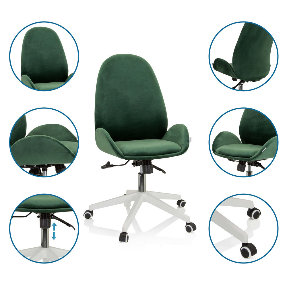 hjh OFFICE AVEA Bürostuhl Drehstuhl Stuhl Schreibtischstuhl Home Office Samt - 4064323023050
