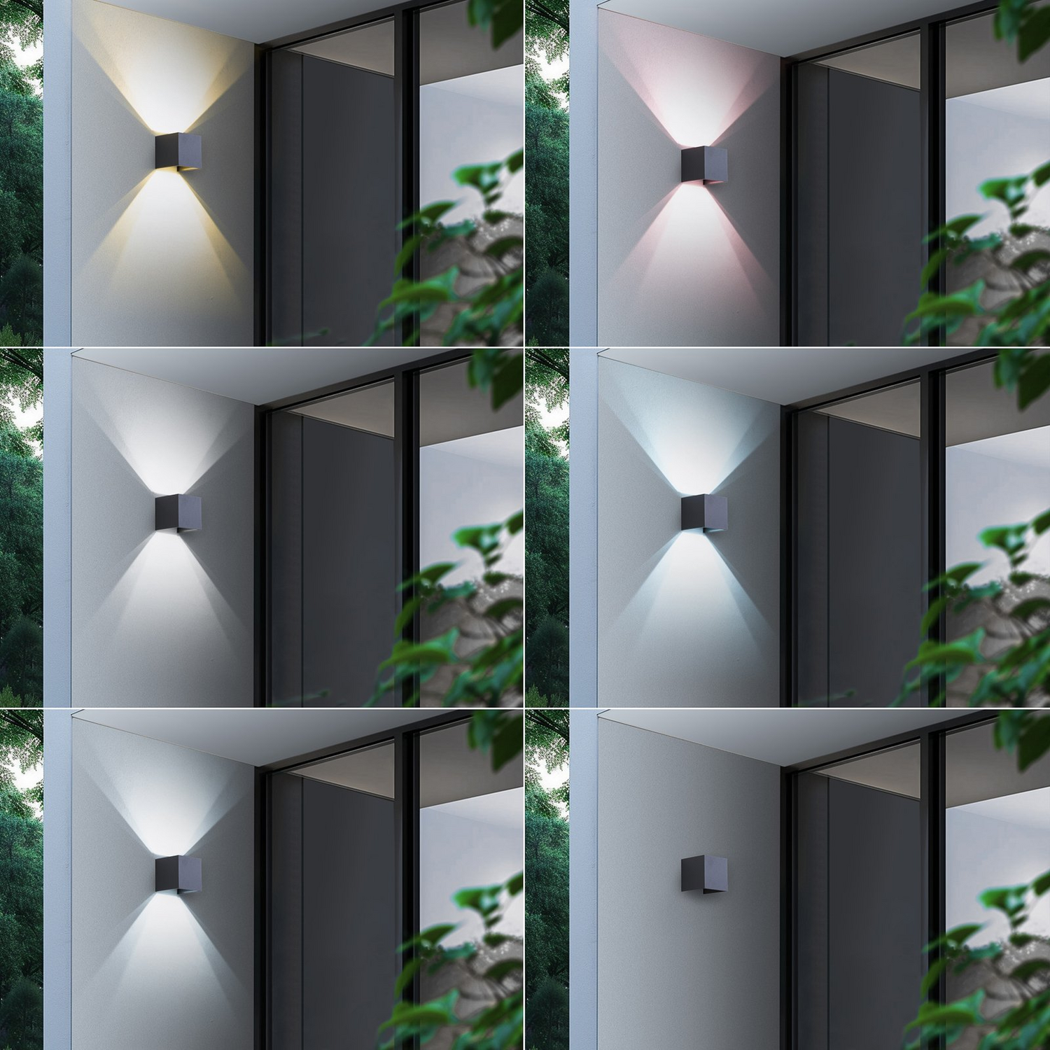B-Ware Lindby Außenwandleuchte Außenlampe Led Smart Dara Grau Eckig Tuya Rgb Cct825