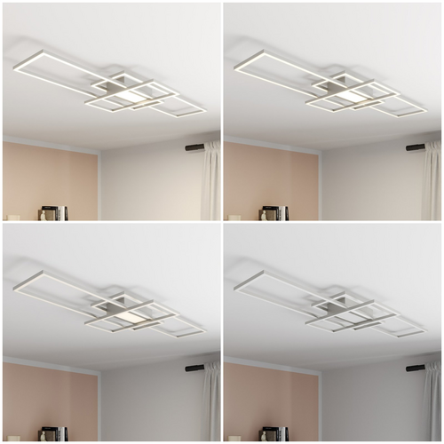 Lindby Mairin LED-Deckenlampe Wohnzimmerleuchte Deckenlampe Lampe LED nickel