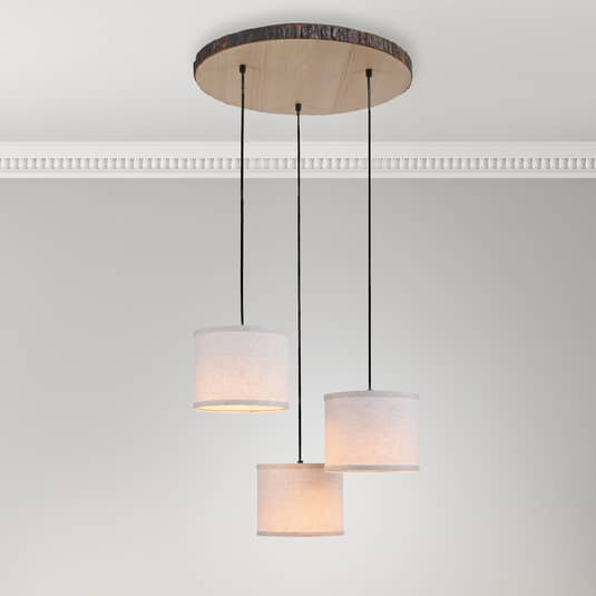 B-Ware Leuchten Direkt Hängeleuchte Lampe Leuchte Hängelampe Bark Dreiflammig Rond912