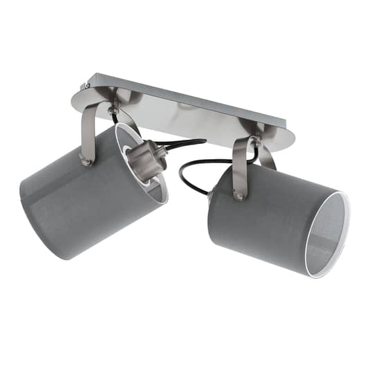 B-Ware Eglo Deckenlampe Deckenleuchte Leuchte Lampen Villabate 2 Grauen Textilschirmen
