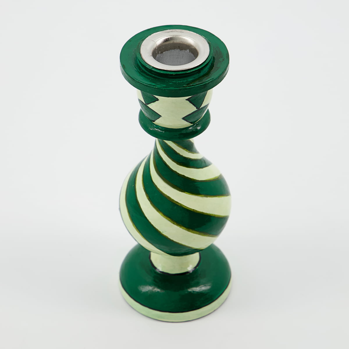 B-Ware House Doctor Kerzenhalter Sats Kerzenständer Grün Nostalgie H 15 Cm 3 Stück