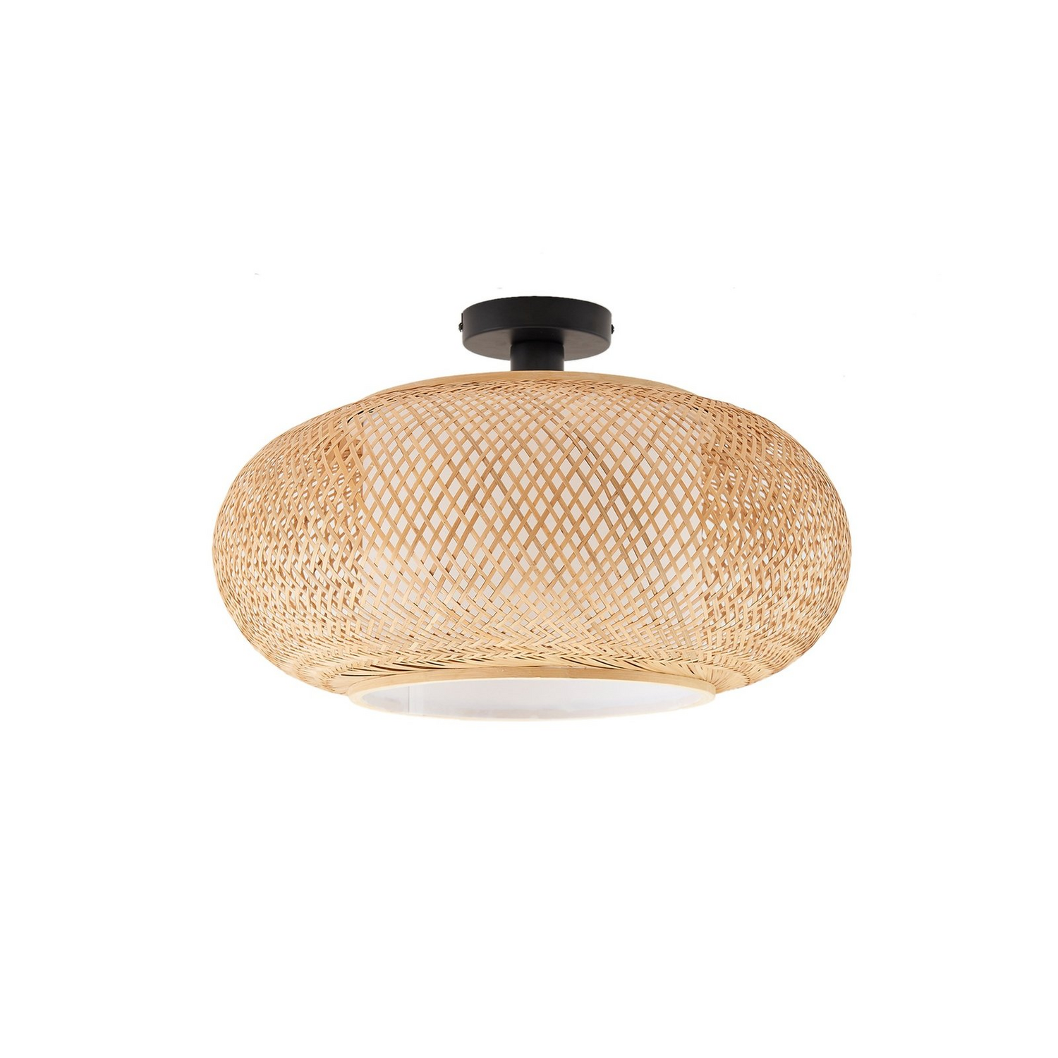 B-Ware Lindby Deckenleuchte Romaine Bambus Natur Weiß ø 50 Cm Lampe Leuchte Spot
