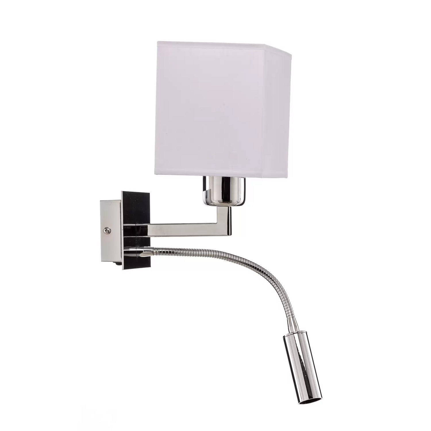 B-Ware Euluna Wandleuchte Harry Wandlampe Wandlicht Lampe Quadratisch Chrom/Chrom/Weiß