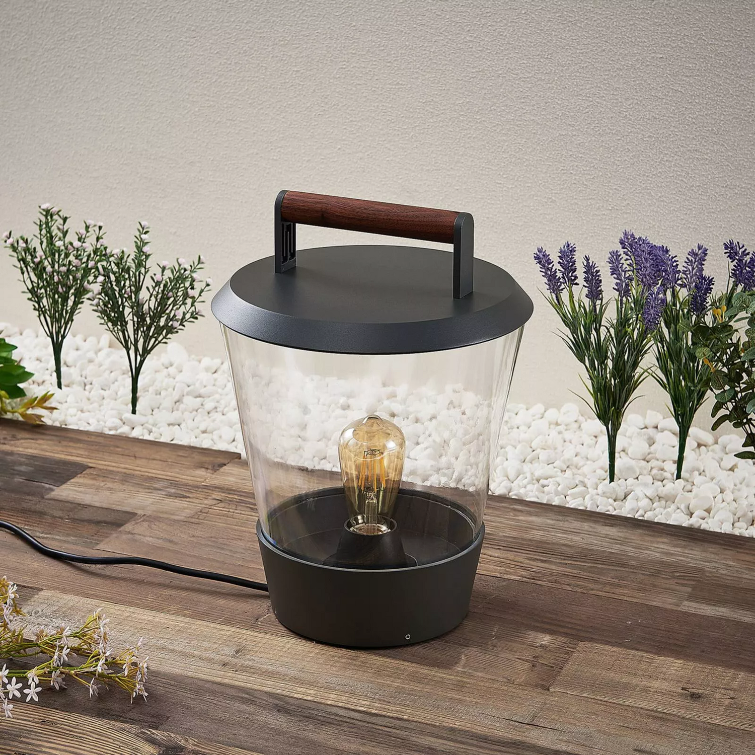 Lucande Larkyn Tischleuchte Gartenbeleuchtung Spritzwassergeschutzt Lampe