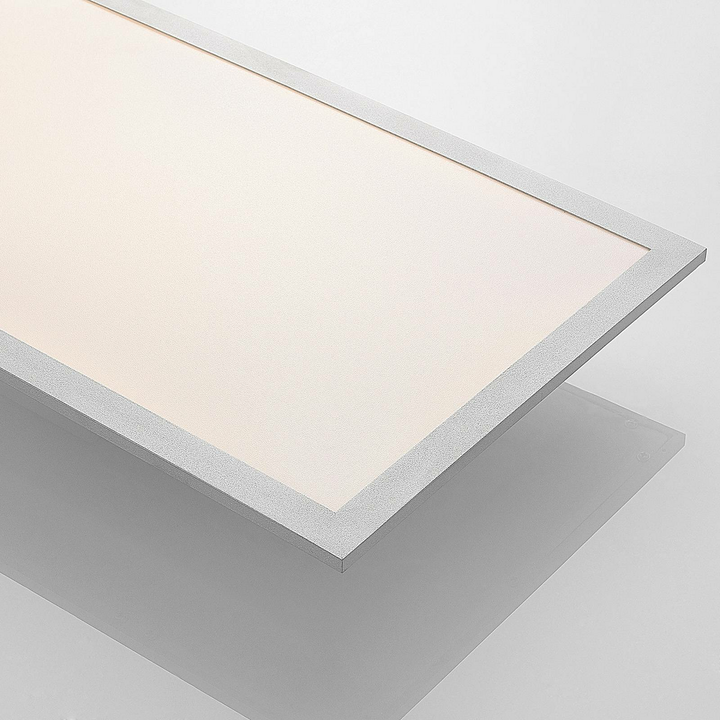 Lindby Stenley LED-Panel Deckenlampe Deckenlampe Lampe 119 x 29 cm weiß silber