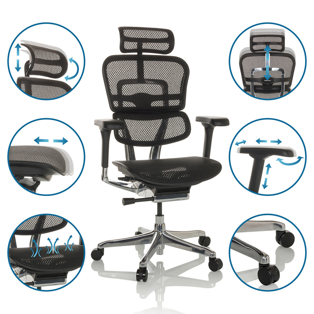 hjh OFFICE ERGOHUMAN I Bürostuhl Chefsessel Schreibtischstuhl Drehstuhl - 4064323035527