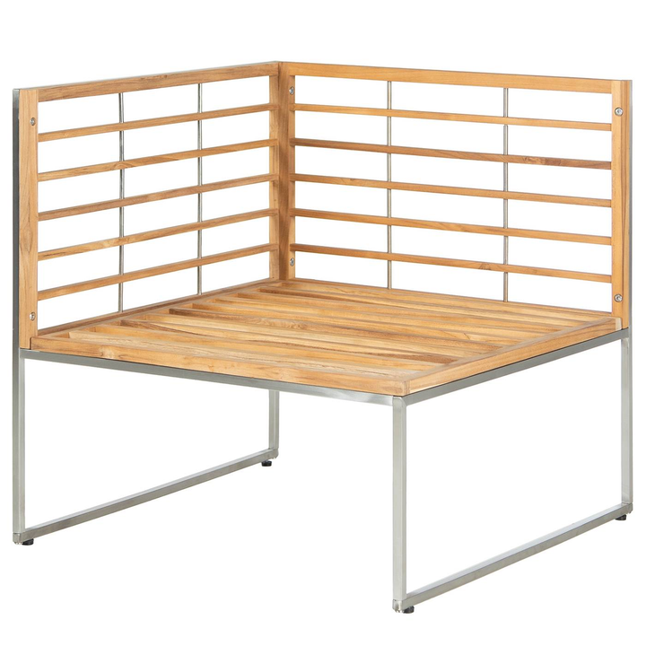 Butlers Loungeecke TEAKLINE Sessel Sofa Lounge Webstoff Teak massiv Anthrazit
