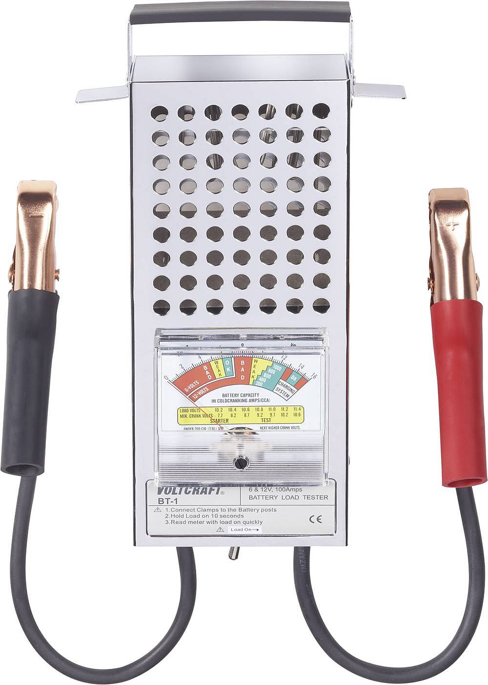 Testeur de batterie automobile Voltcraft, testeur de batterie analogique BT-1, 295 x 180 x 60 mm