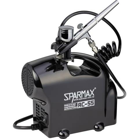 B-Ware Sparmax Airbrushset Sk 55 Kompressor Airbrushpistole Komplett Set Lackierpistole