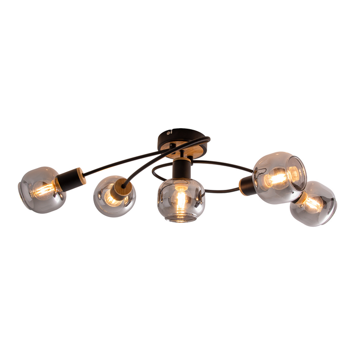 Näve Deckenlampe Fumoso 5-fl. schwarz Deckenlicht Deckenleuchte Leuchte Lampe