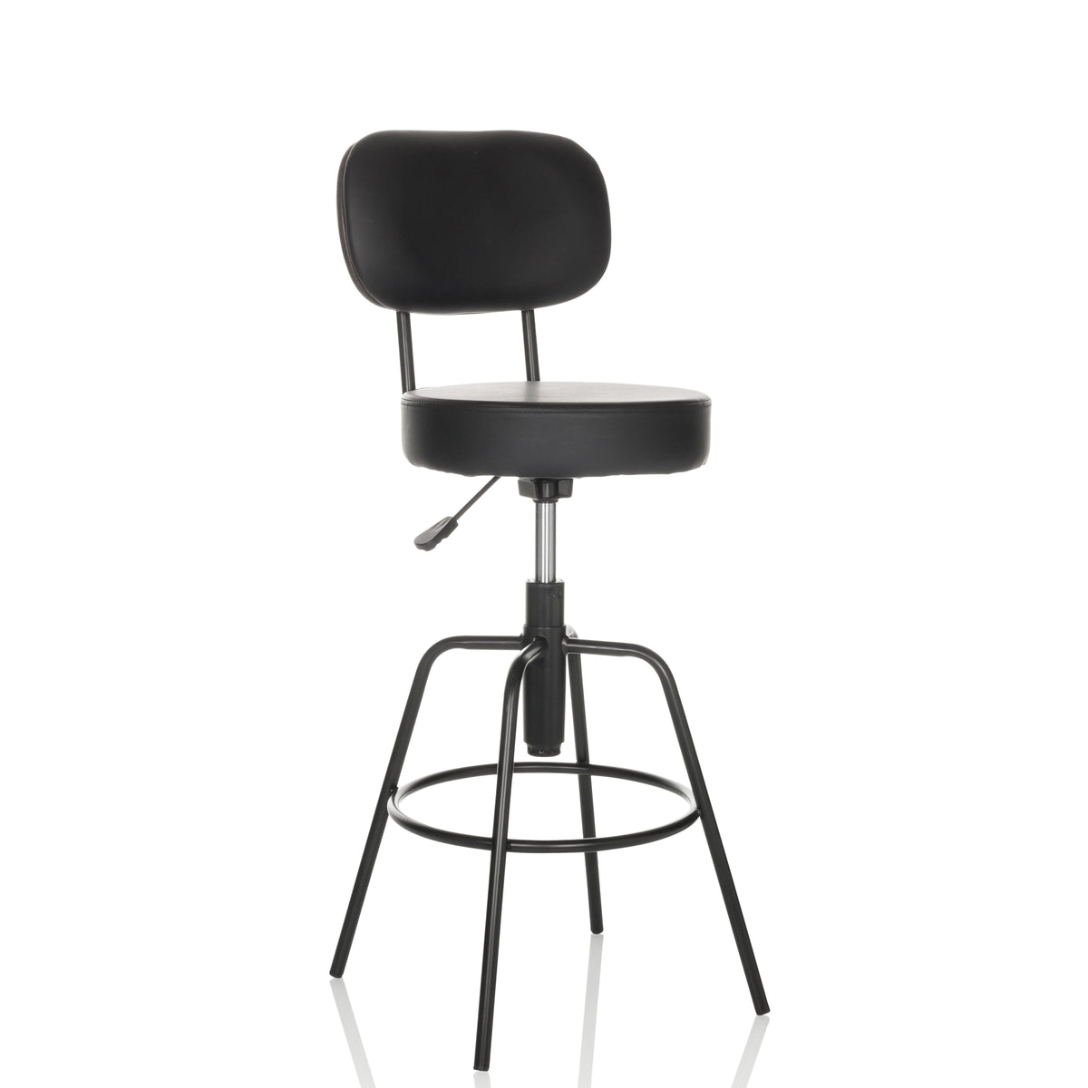hjh OFFICE Barhocker Tresenhocker DISC HIGH Kunstleder schwarz 69-82cm - 4064323035893