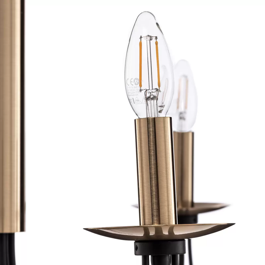 Kronleuchter Dofa Messing Antik/Schwarz Deckenlampe Deckenleuchte Lampe Leuchte B-Ware