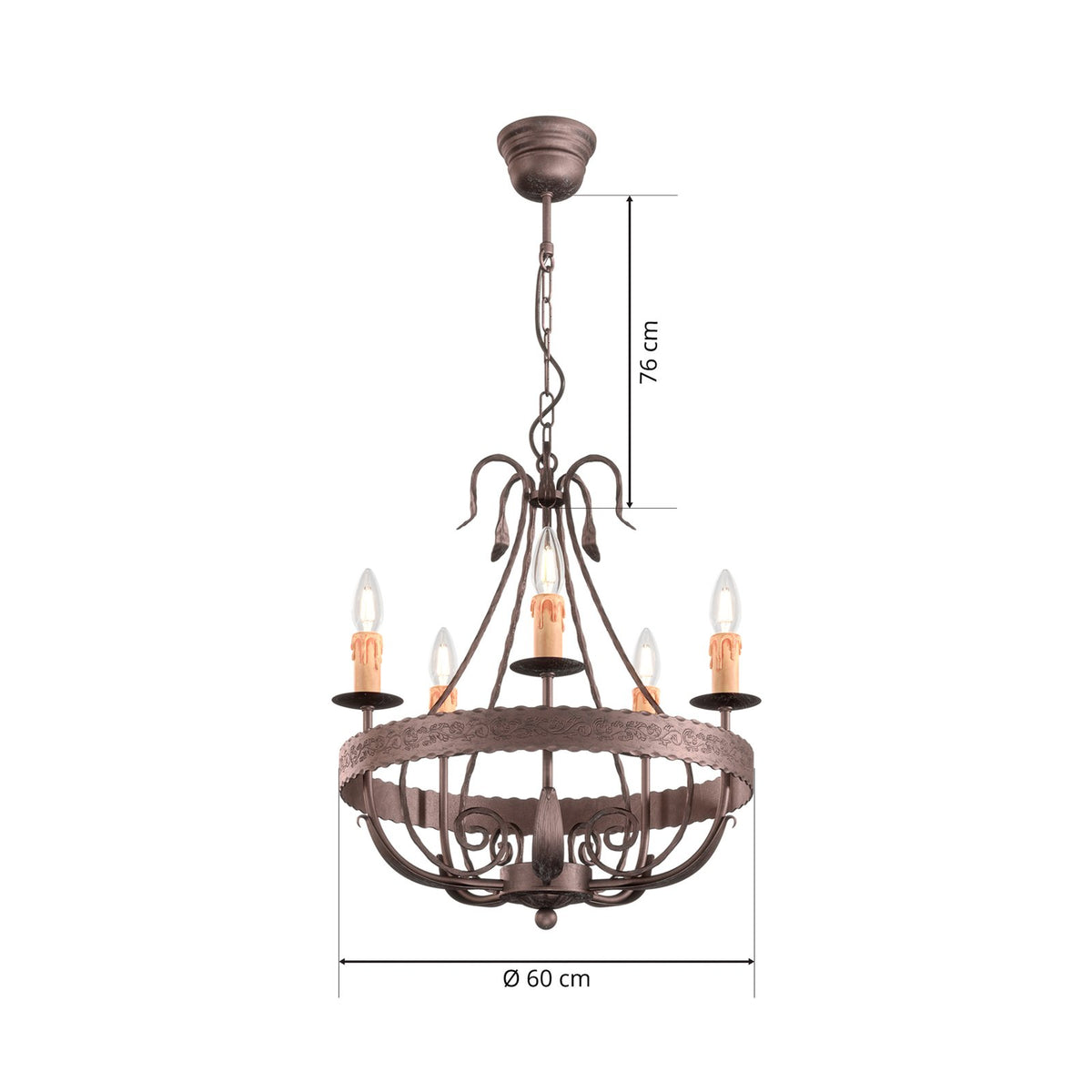 Kronleuchter Loara fünfflammig Leuchte Lampe Kronlampe Deckenlampe Deckenleuchte - 5907812627461