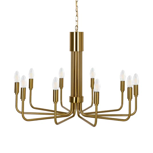 Lindby Elanova Kronleuchter Deckenleuchte Deckenlampe Lampe Zehnflammig Messing B-Ware - 4251911745856