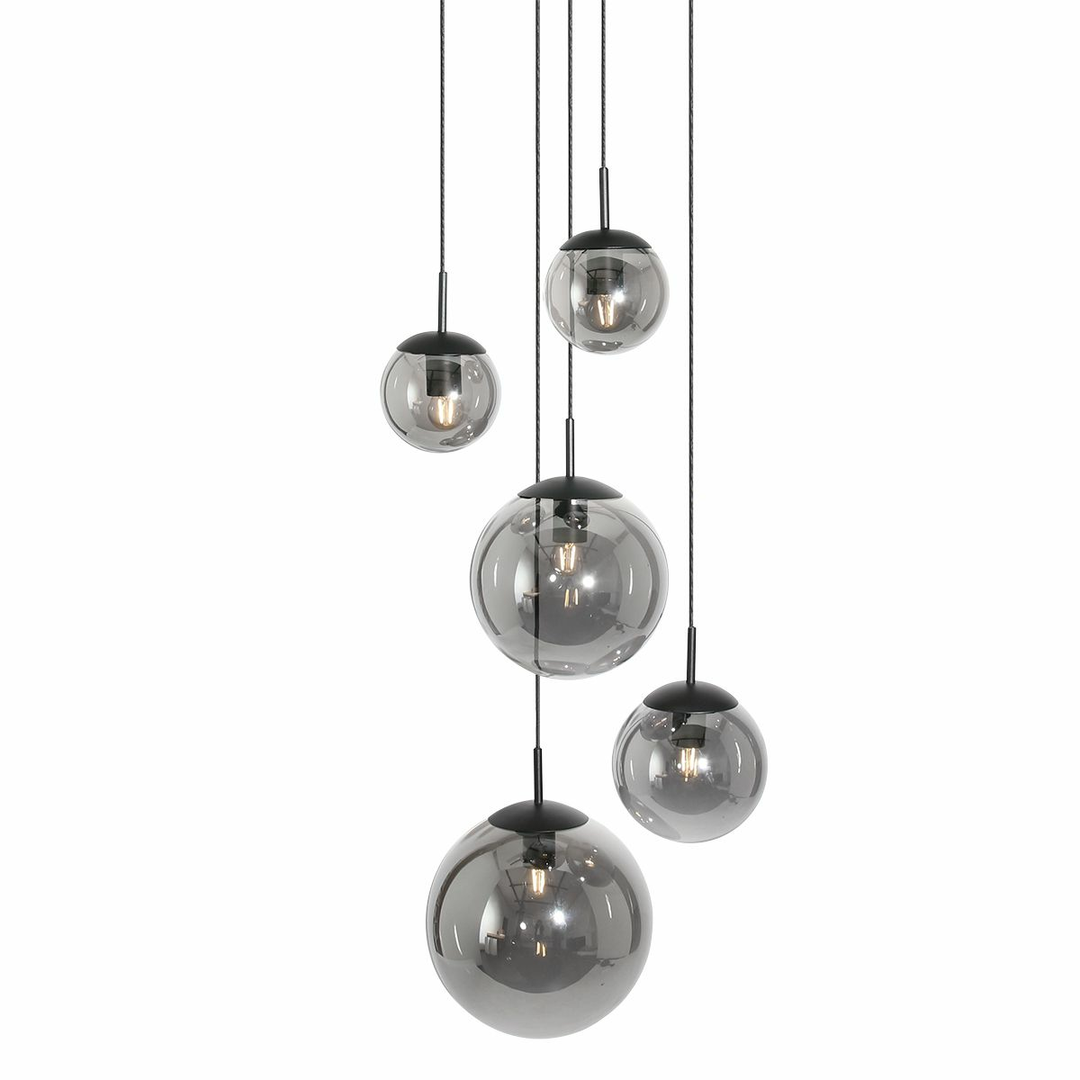 Steinhauer Bollique Pendelleuchte Hängeleuchte Designerlampe Rauchglas Schwarz B-Ware