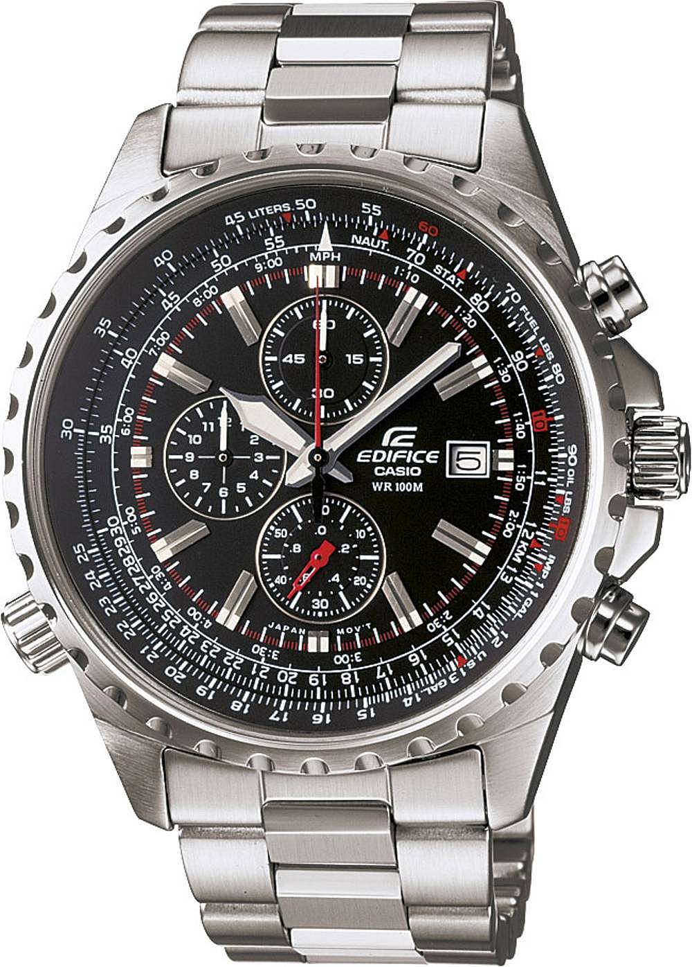 Montre-bracelet Casio de seconde main, analogique, pour homme, en acier inoxydable, verre minéral, couleur argent 993