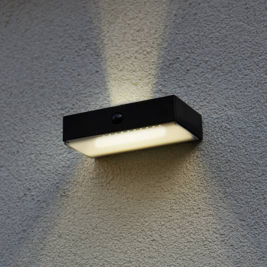 Eco Light Fadi Led Solar Außenwandleuchte Außenwandlampe Flutlicht Schwarz 920 B-Ware