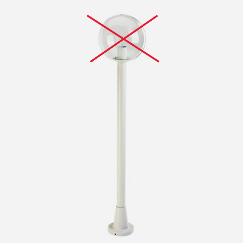Albert Leuchten Wegeleuchte Mit Klarer Kristallkugel Weiß Lampe Siehe Text/Foto B-Ware