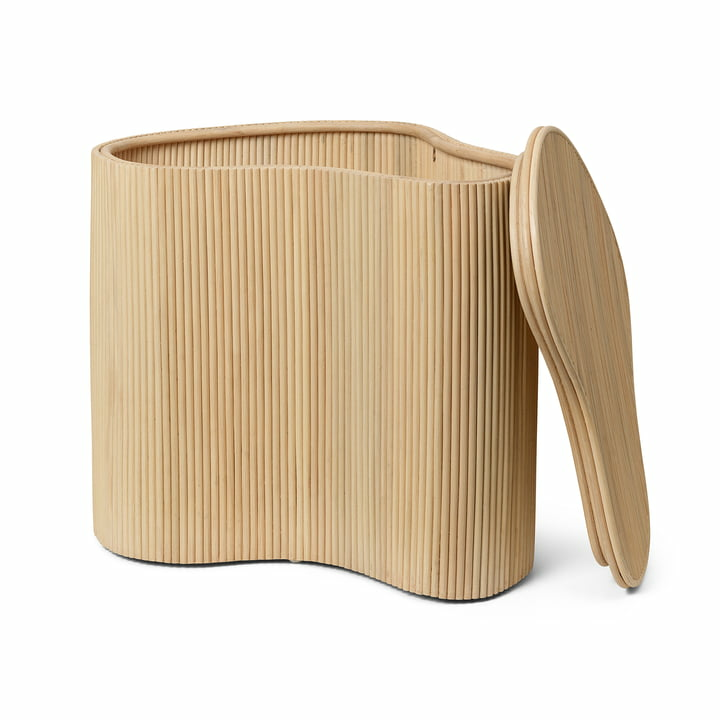 Ferm Living Isola Aufbewahrungstisch Beistelltisch Couchtisch Rattan Mdf Natur B-Ware
