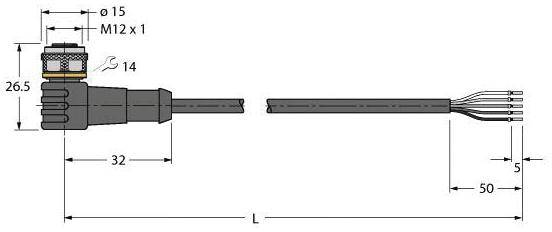 Turck 6631985 Sensor-/Aktor-Anschlussleitung Sensorleitung 2 m Polzahl: 5 1 St.